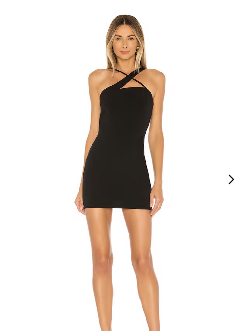 Lovers + Friends Sidney Mini XS Black Cross Front Bodycon Cocktail Dress Revolve